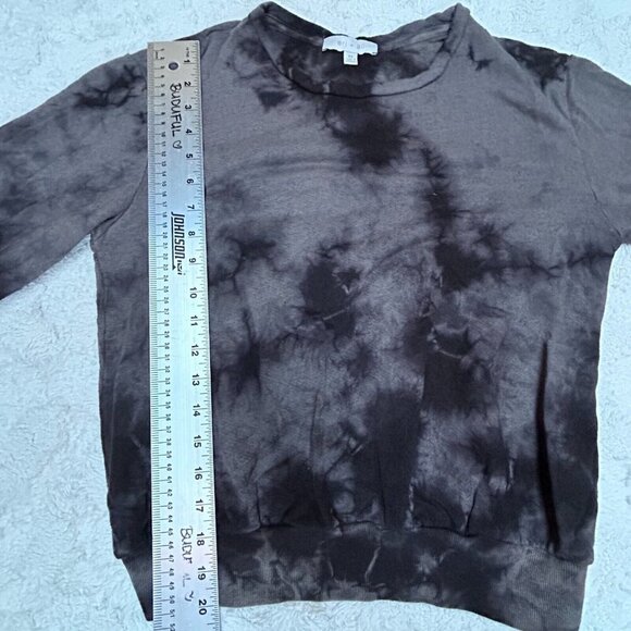 Anthropologie Eri + Ali Women's Tie Dye Sweatshirt Long Sleeve Tee Black Gray XS - Picture 9 of 9